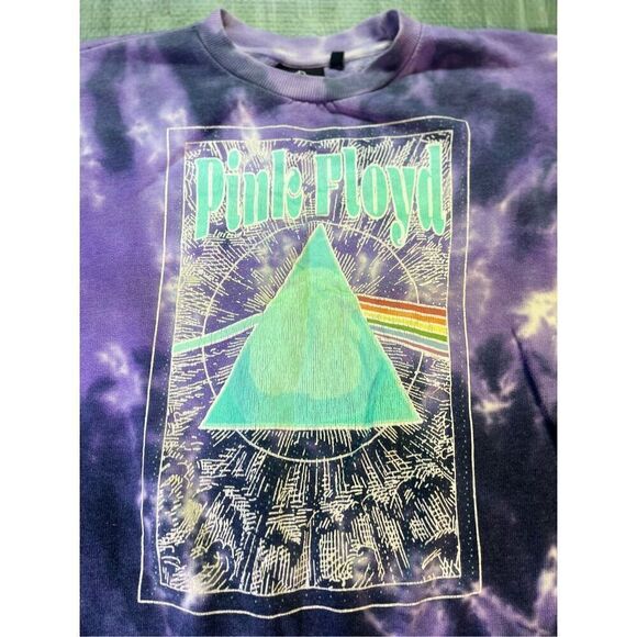 Pink Floyd Tie Dye Pull Over Sweatshirt Long Sleeve Purple Sz XL Women’s - Picture 2 of 5